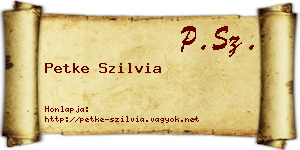 Petke Szilvia névjegykártya